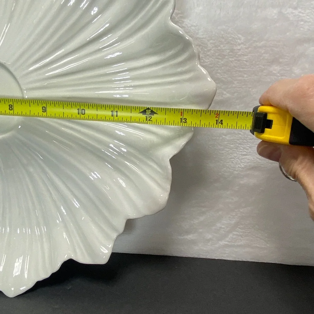 VTG Whittier Potteries ‎ California USA 453 White Lotus Flower Serving Dish